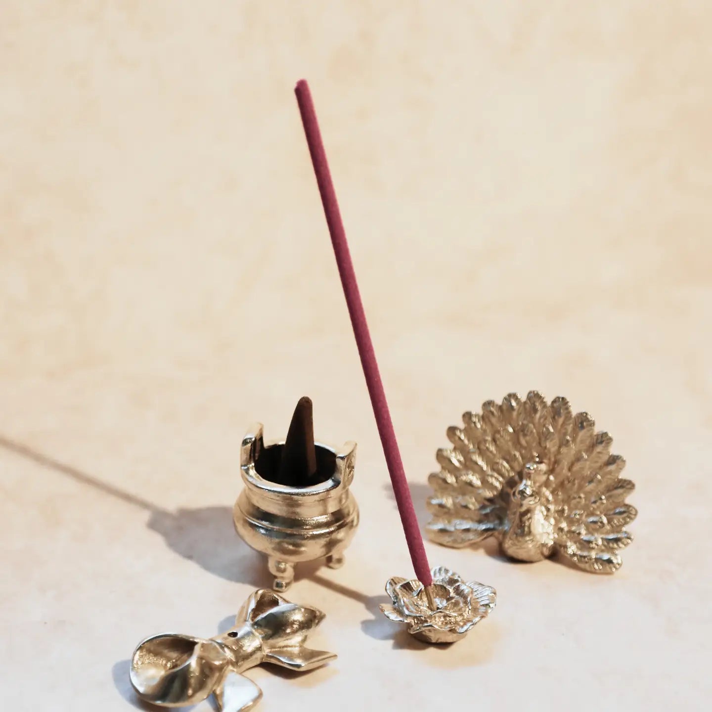Brass Incense Holder - Rose