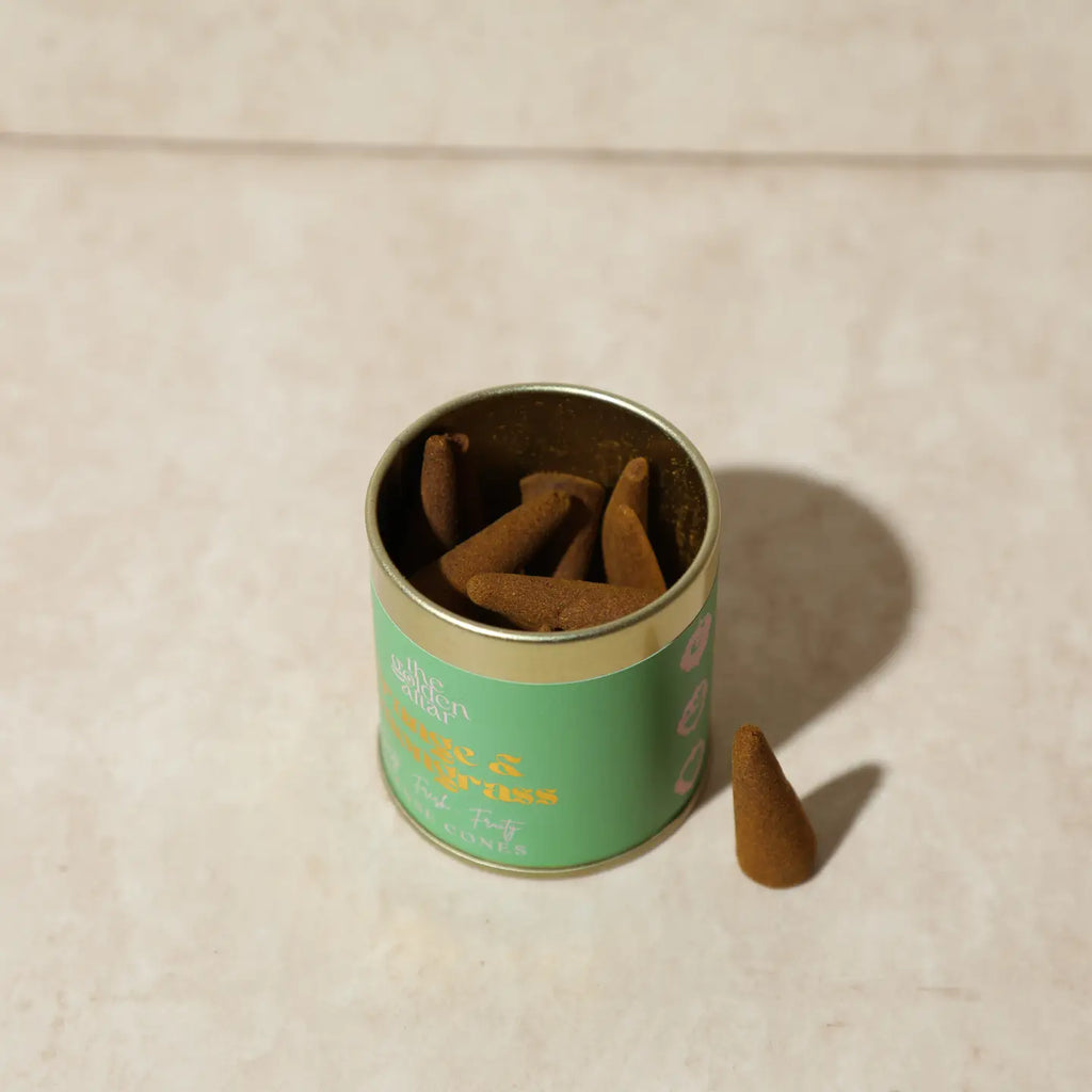 Orange & Lemongrass Incense Cones Tin