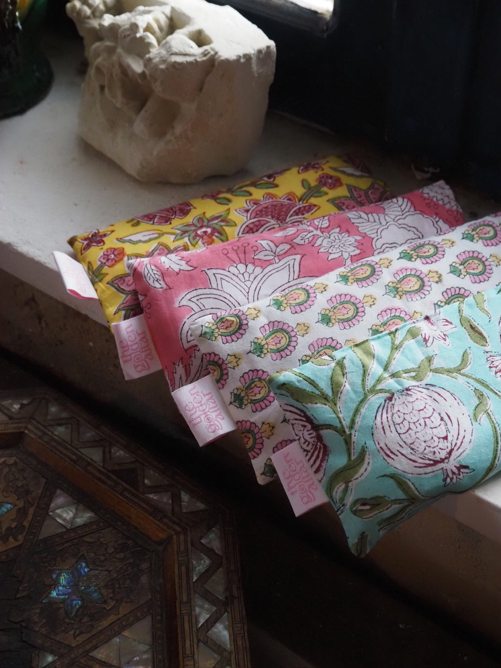 Pink Block Printed Eye Pillow