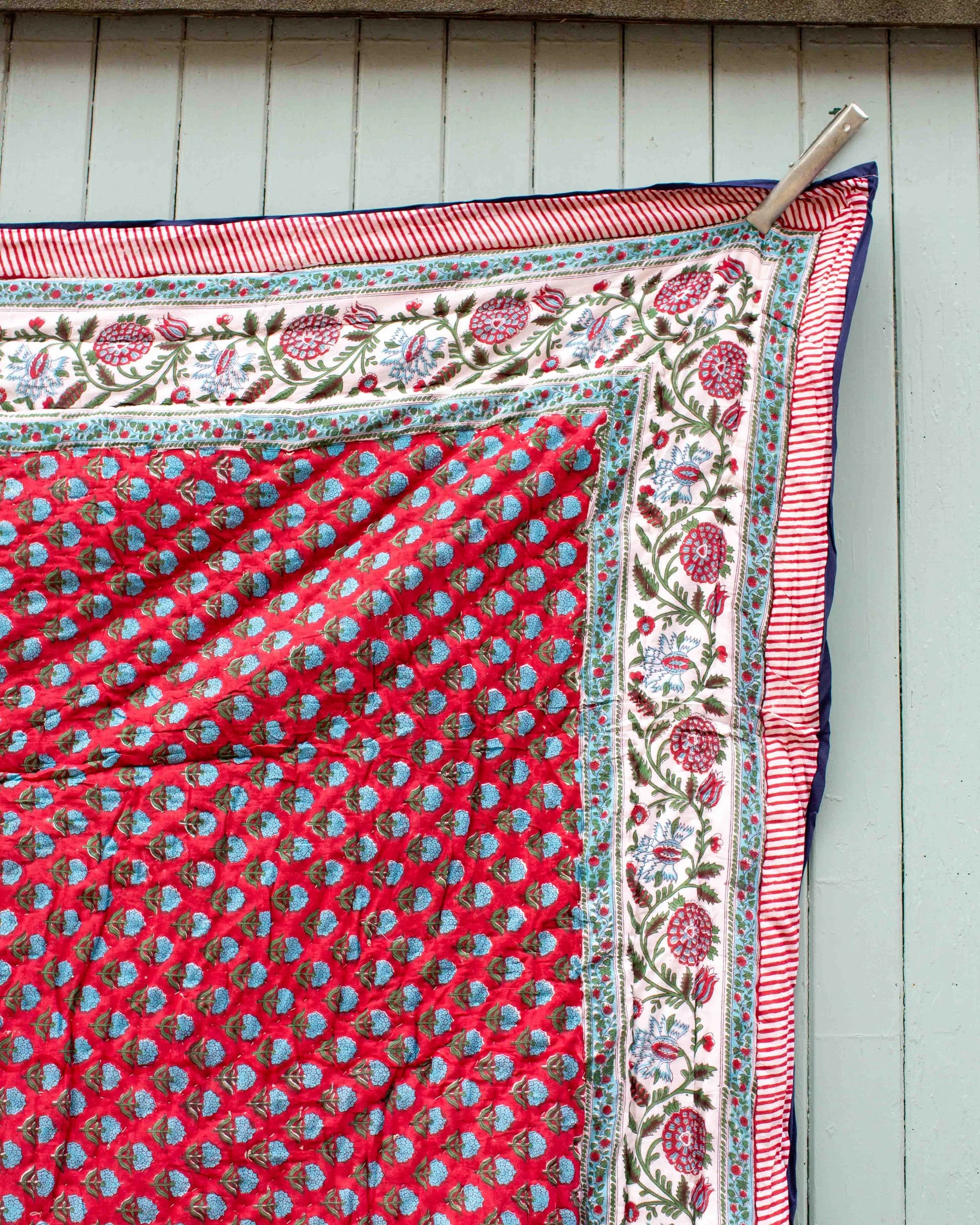 Block Printed Single Padded Quilt - Stanton