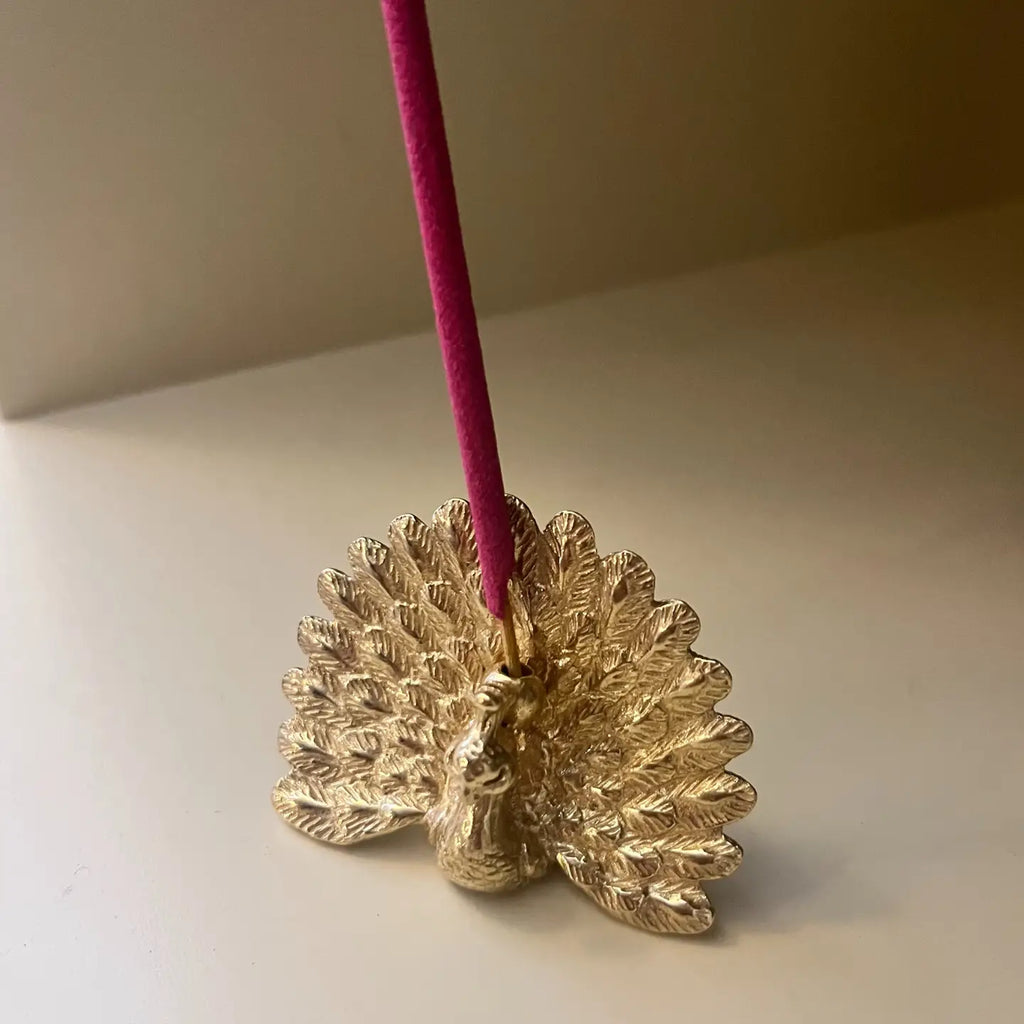 Brass Incense Holder - Peacock