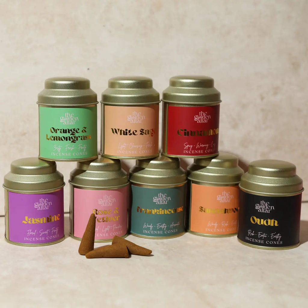 Rose & Vetiver Incense Cones Tin