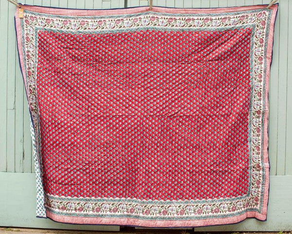 Block Printed Single Padded Quilt - Stanton