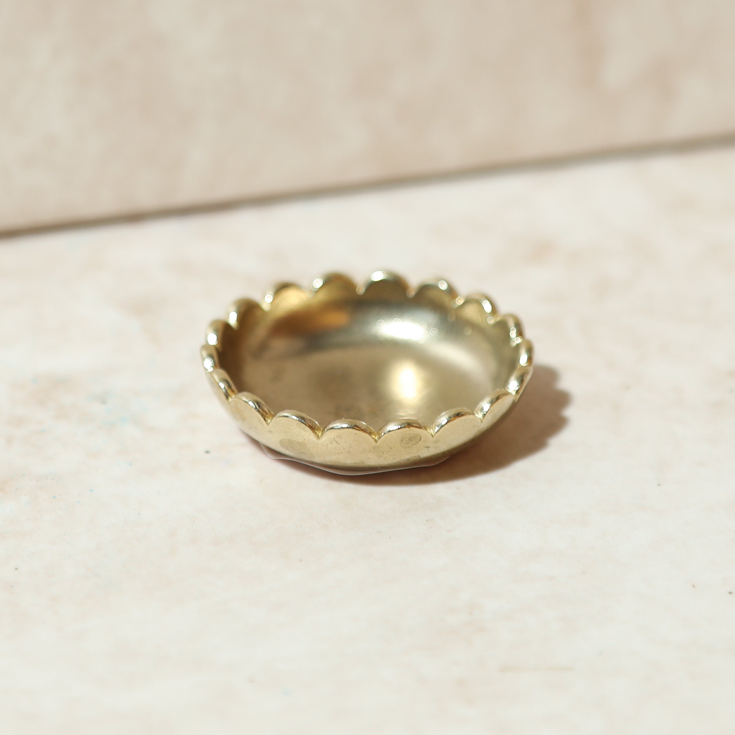 Brass Incense Holder - Scalloped Dish